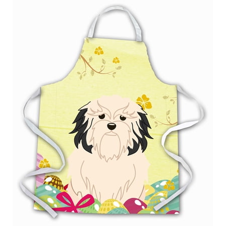 Carolines Treasures BB6019APRON Easter Eggs Lowchen Apron Large multicolor