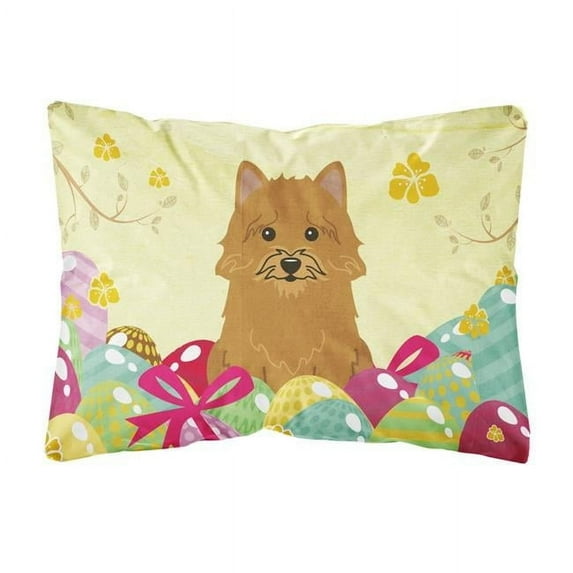 Carolines Treasures BB6020PW1216 Easter Eggs Norwich Terrier Canvas Fabric Decorative Pillow, 12H x16W, multicolor
