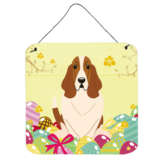Carolines Treasures BB6021DS66 Easter Eggs Basset Hound Wall or Door Hanging Prints