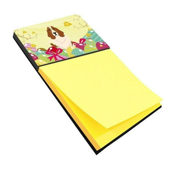 Carolines Treasures BB6021SN Easter Eggs Basset Hound Sticky Note Holder