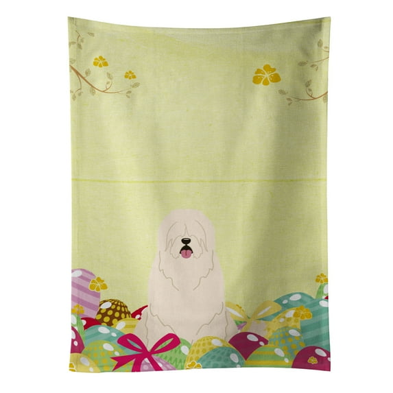 Carolines Treasures BB6024KTWL Easter Eggs South Russian Sheepdog Kitchen Towel 15 X 28" multicolor