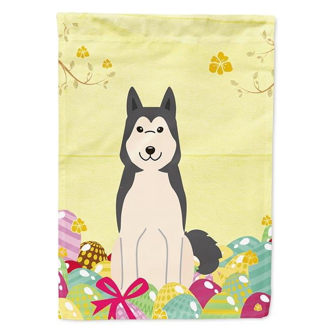 Caroline's Treasures BB6025CHF Easter Eggs West Siberian Laika Spitz Flag Canvas House Size , Large, multicolor