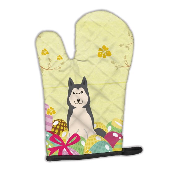 Carolines Treasures BB6025OVMT Easter Eggs West Siberian Laika Spitz Oven Mitt Large multicolor
