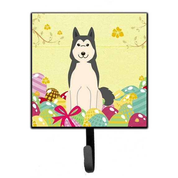 Carolines Treasures BB6025SH4 Easter Eggs West Siberian Laika Spitz Leash or Key Holder 7Hx4.25W multicolor