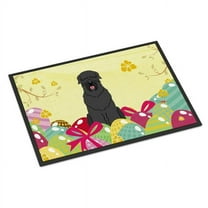 Carolines Treasures BB6026MAT 18 x 27 in. Easter Eggs Black Russian Terrier Indoor or Outdoor Mat