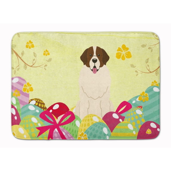 Carolines Treasures BB6027RUG Easter Eggs Moscow Watchdog Machine Washable Memory Foam Mat 19 X 27" multicolor