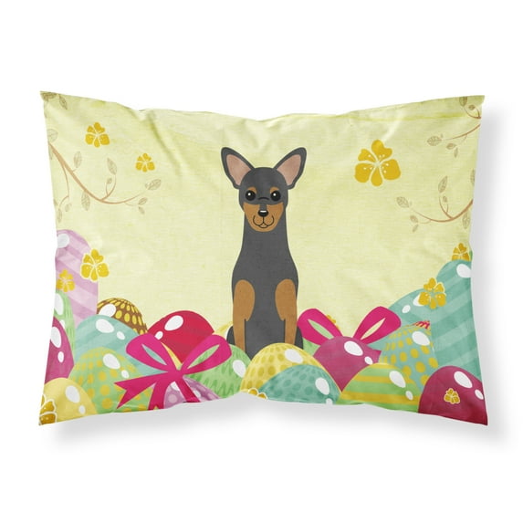 Carolines Treasures BB6028PILLOWCASE Easter Eggs Manchester Terrier Fabric Standard Pillowcase Standard multicolor