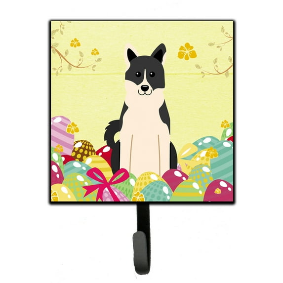 Carolines Treasures BB6029SH4 Easter Eggs Russo-European Laika Spitz Leash or Key Holder 7Hx4.25W multicolor