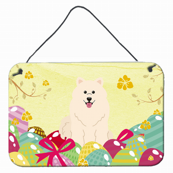 Carolines Treasures BB6030DS812 Easter Eggs Samoyed Wall or Door Hanging Prints