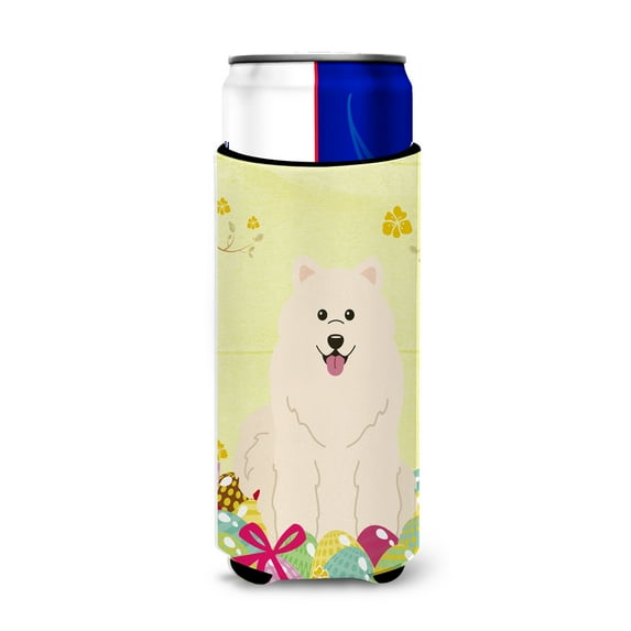 Carolines Treasures BB6030MUK Easter Eggs Samoyed Michelob Ultra Hugger for Slim Cans
