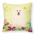 thumbnail image 1 of Carolines Treasures BB6030PW1818 Easter Eggs Samoyed Fabric Decorative Pillow, 1 of 2