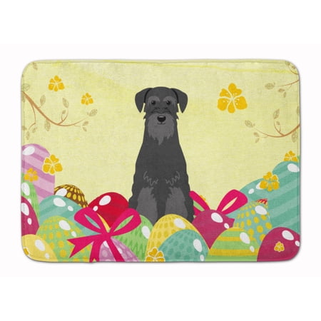 Carolines Treasures BB6032RUG Easter Eggs Standard Schnauzer Black Machine Washable Memory Foam Mat 19 X 27" multicolor