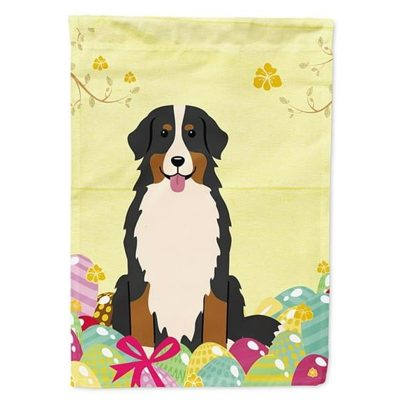 Carolines Treasures BB6036CHF Easter Eggs Bernese Mountain Dog Flag Canvas House Size