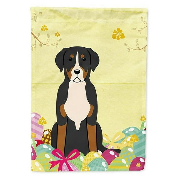 Carolines Treasures BB6037GF Easter Eggs Greater Swiss Mountain Dog Garden Size Flag