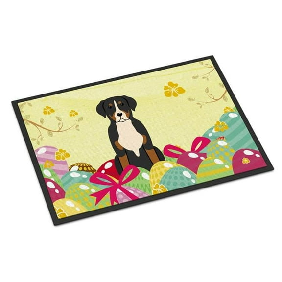 Carolines Treasures BB6037MAT 18 x 27 in. Easter Eggs Greater Swiss Mountain Dog Indoor or Outdoor Mat