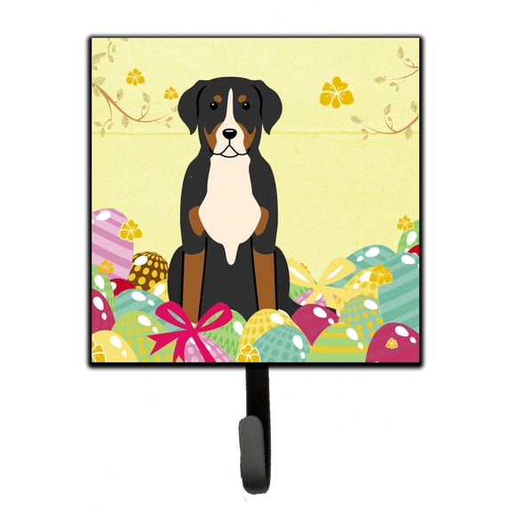 Carolines Treasures BB6037SH4 Easter Eggs Greater Swiss Mountain Dog Leash or Key Holder 7Hx4.25W multicolor