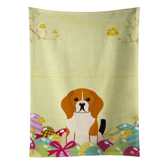 Carolines Treasures BB6040KTWL Easter Eggs Beagle Tricolor Kitchen Towel 15 X 28" multicolor