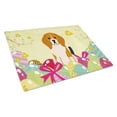 thumbnail image 1 of Carolines Treasures BB6040LCB Easter Eggs Beagle Tricolor Glass Cutting Board Large, 12H x 16W, multicolor, 1 of 2