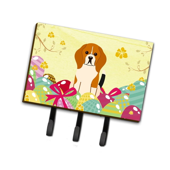 Carolines Treasures BB6040TH68 Easter Eggs Beagle Tricolor Leash or Key Holder Triple multicolor