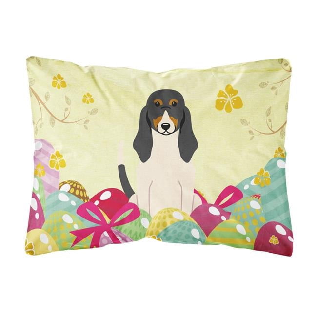 Carolines Treasures BB6044PW1216 Easter Eggs Swiss Hound Canvas Fabric Decorative Pillow