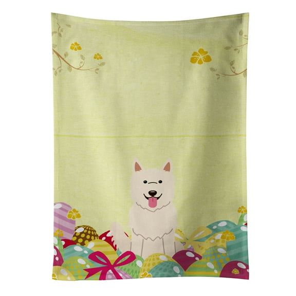 Carolines Treasures BB6045KTWL Easter Eggs White German Shepherd Kitchen Towel 15 X 28" multicolor