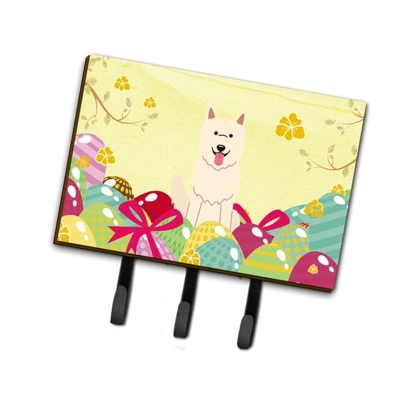Carolines Treasures BB6045TH68 Easter Eggs White German Shepherd Leash or Key Holder Triple multicolor
