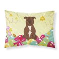 thumbnail image 1 of Carolines Treasures BB6048PILLOWCASE Easter Eggs Staffordshire Bull Terrier Chocolate Fabric Standard Pillowcase, 1 of 2