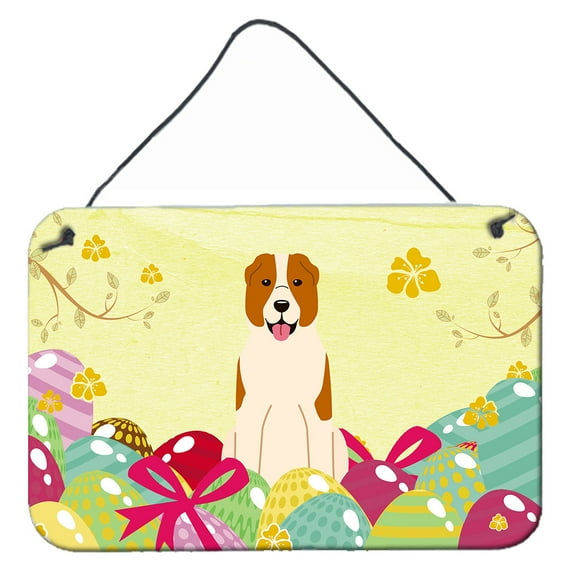 Carolines Treasures BB6049DS812 Easter Eggs Central Asian Shepherd Dog Wall or Door Hanging Prints