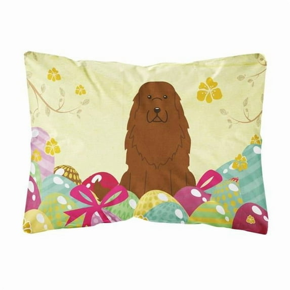 Carolines Treasures BB6050PW1216 Easter Eggs Caucasian Shepherd Dog Canvas Fabric Decorative Pillow, 12H x16W,