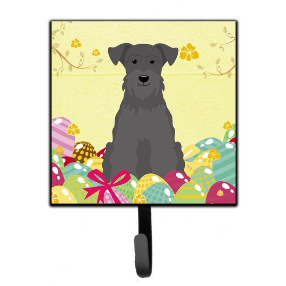 Carolines Treasures BB6051SH4 Easter Eggs Miniature Schnauzer Black Leash or Key Holder 7Hx4.25W multicolor
