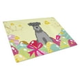 thumbnail image 1 of Carolines Treasures BB6052LCB Easter Eggs Miniature Schnauzer Black Silver Glass Cutting Board Large, 12H x 16W,, 1 of 2