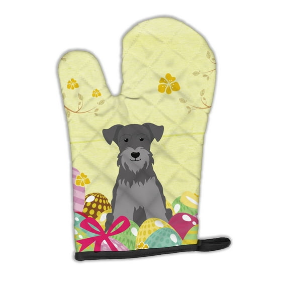Carolines Treasures BB6052OVMT Easter Eggs Miniature Schnauzer Black Silver Oven Mitt Large multicolor