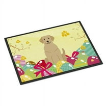 Carolines Treasures BB6055MAT 18 x 27 in. Easter Eggs Yellow Labrador Indoor or Outdoor Mat