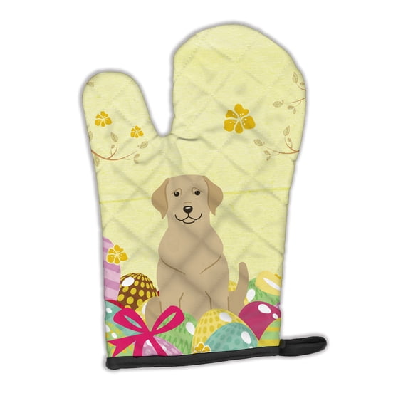 Carolines Treasures BB6055OVMT Easter Eggs Yellow Labrador Oven Mitt Large multicolor