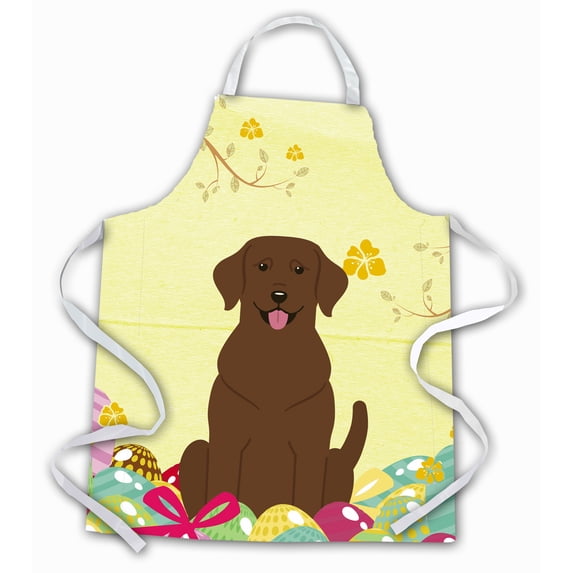 Carolines Treasures BB6056APRON Easter Eggs Chocolate Labrador Apron Large multicolor
