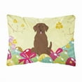 thumbnail image 1 of Carolines Treasures BB6056PW1216 Easter Eggs Chocolate Labrador Canvas Fabric Decorative Pillow, 12H x16W, multicolor, 1 of 3