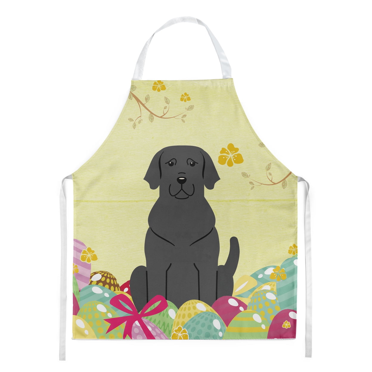 Carolines Treasures BB6057APRON Easter Eggs Black Labrador Apron Large multicolor