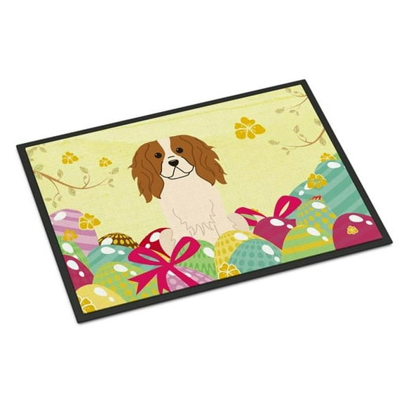 Carolines Treasures BB6058MAT 18 x 27 in. Easter Eggs Cavalier Spaniel Indoor or Outdoor Mat