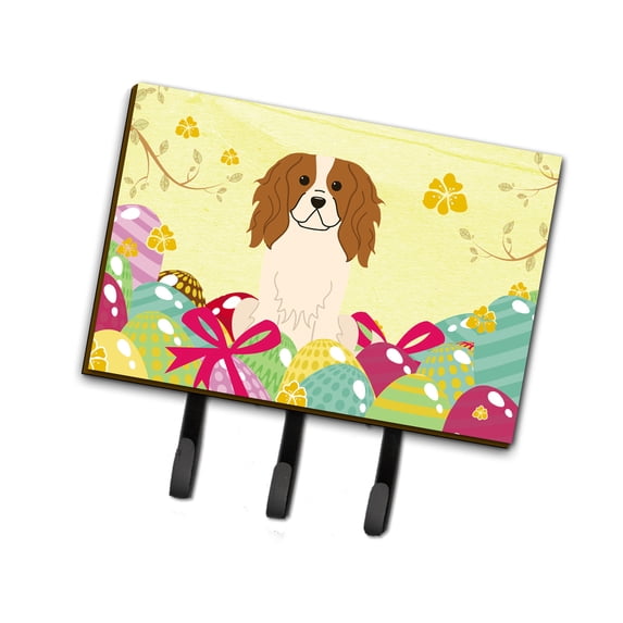 Carolines Treasures BB6058TH68 Easter Eggs Cavalier Spaniel Leash or Key Holder Triple multicolor
