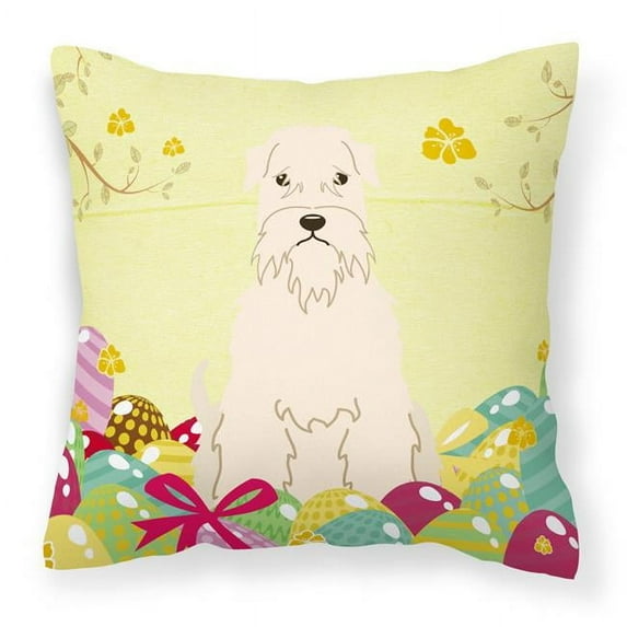 Carolines Treasures BB6061PW1818 Easter Eggs Soft Coated Wheaten Terrier Fabric Decorative Pillow