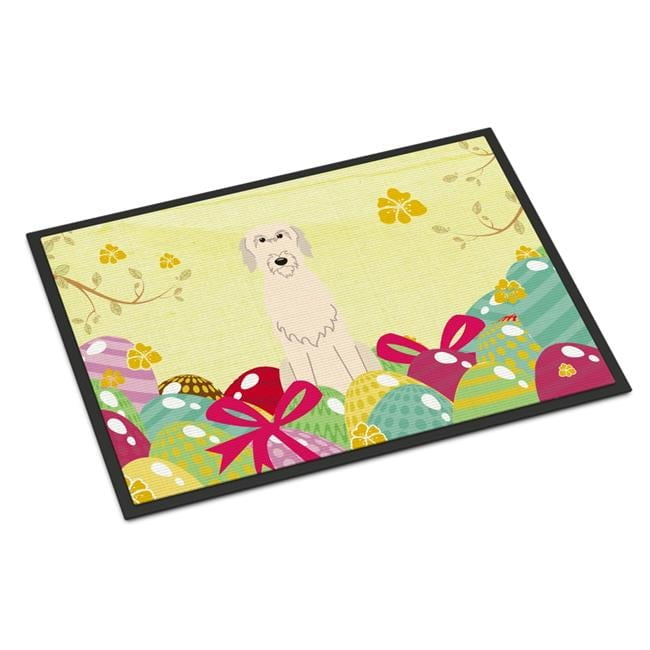 Carolines Treasures BB6065JMAT 24 x 36 in. Easter Eggs Irish Wolfhound Indoor or Outdoor Mat