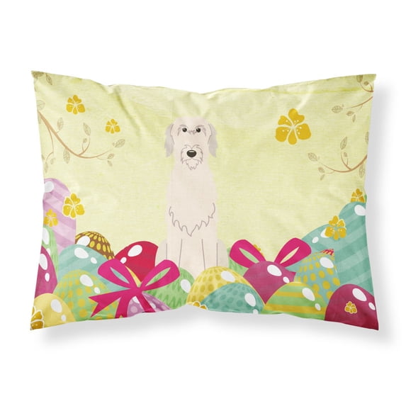 Carolines Treasures BB6065PILLOWCASE Easter Eggs Irish Wolfhound Fabric Standard Pillowcase Standard multicolor