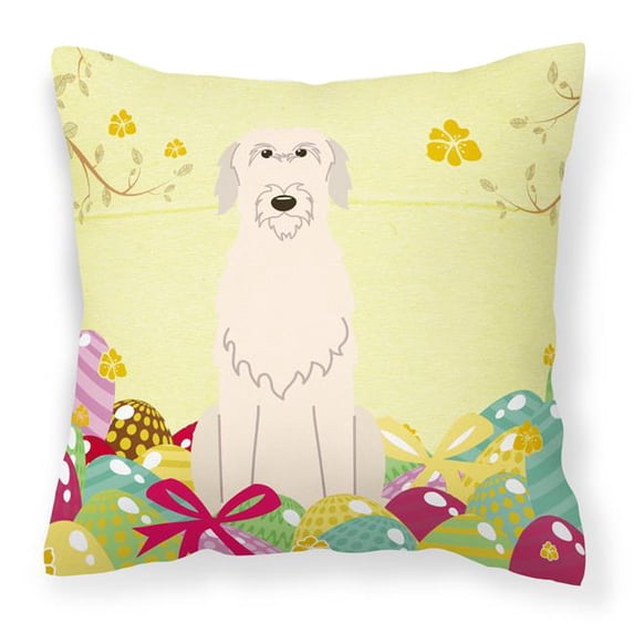 Carolines Treasures BB6065PW1818 Easter Eggs Irish Wolfhound Fabric Decorative Pillow