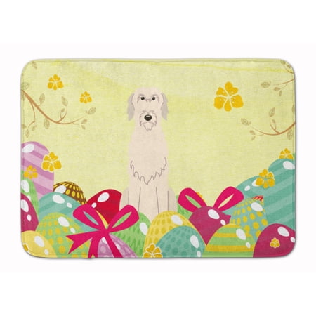 Carolines Treasures BB6065RUG Easter Eggs Irish Wolfhound Machine Washable Memory Foam Mat 19 X 27" multicolor