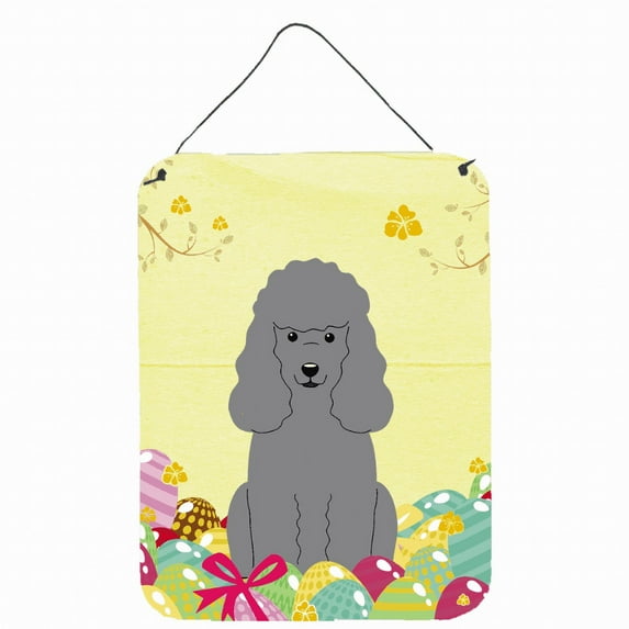 Carolines Treasures BB6068DS1216 Easter Eggs Poodle Silver Wall or Door Hanging Prints