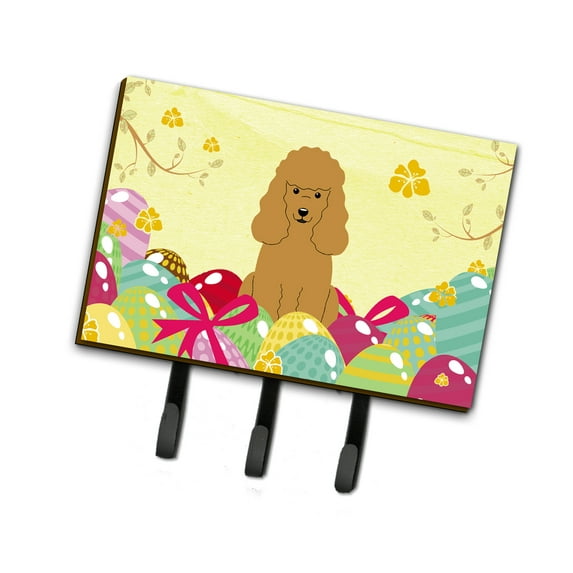 Carolines Treasures BB6069TH68 Easter Eggs Poodle Tan Leash or Key Holder Triple multicolor