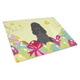 thumbnail image 1 of Carolines Treasures BB6071LCB Easter Eggs Poodle Black Glass Cutting Board Large, 12H x 16W, multicolor, 1 of 2