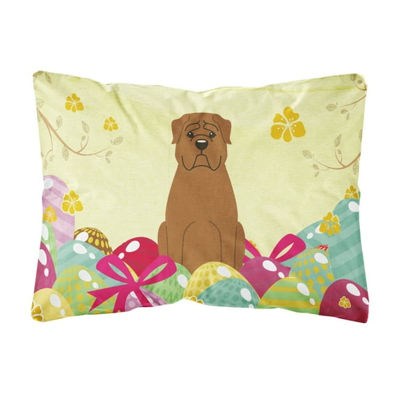 Carolines Treasures BB6073PW1216 Easter Eggs Dogue De Bourdeaux Canvas Fabric Decorative Pillow