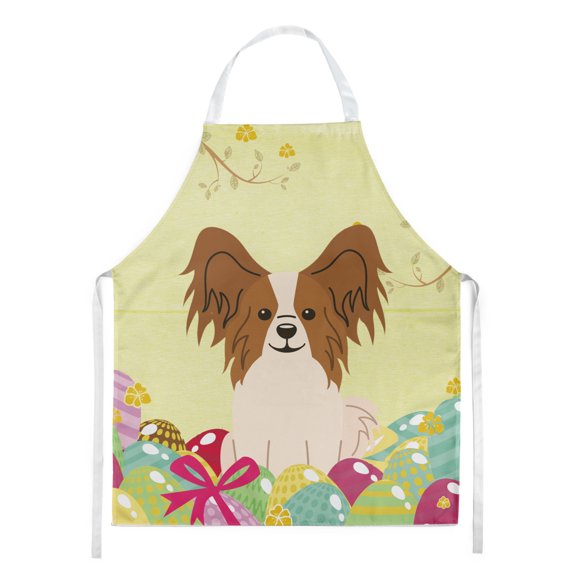 Carolines Treasures BB6078APRON Easter Eggs Papillon Red White Apron Large multicolor