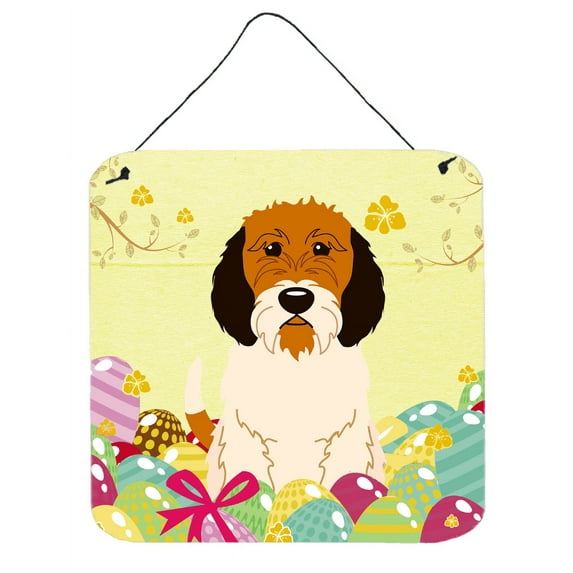 Carolines Treasures BB6079DS66 Easter Eggs Petit Basset Griffon Veenden Wall or Door Hanging Prints